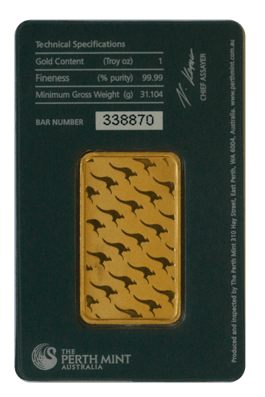 Perth Mint Gold Bar 1 oz. - Reverse