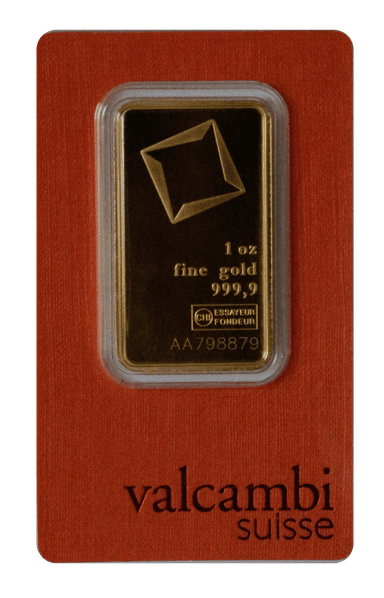 Valcambi Suisse Gold Bar 1 oz. - Obverse